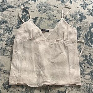 Brandy Melville Gingham tie back Tank Top